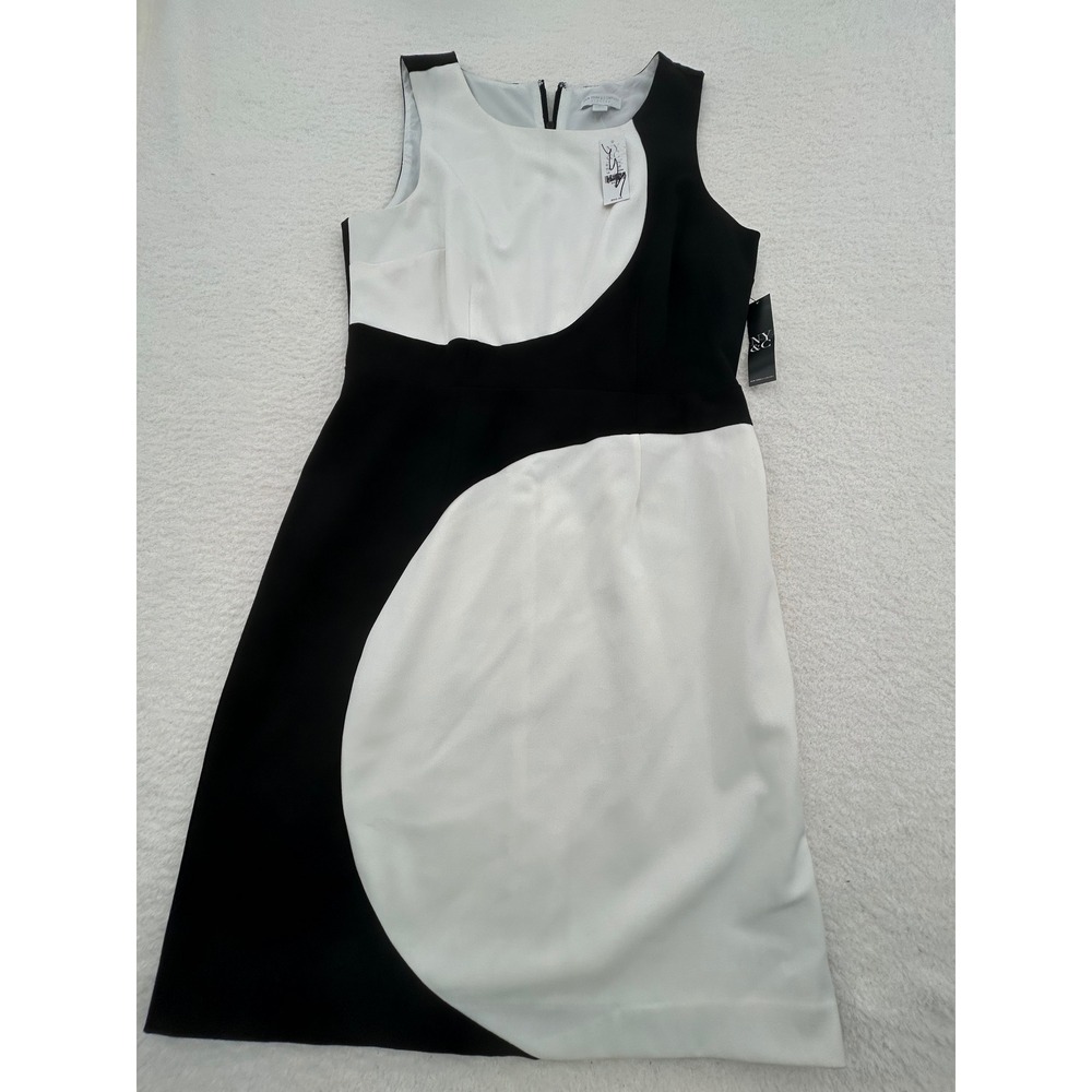 New York & Company Womens‎ Black White Colorblock Sheath Dress Size 10 NWT